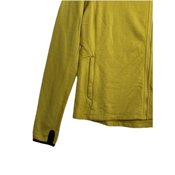 Ibex Women's Full Zip Hooded Jacket Size M Merino Wool Yellow/Green - Picture 6 of 9